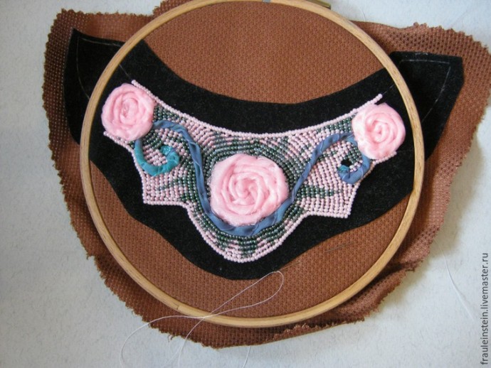 Вышиваем колье "Розовое утро": часть 1