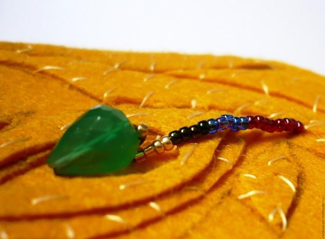 Вышитое колье-подвеска "Перо Жар-птицы": часть 1