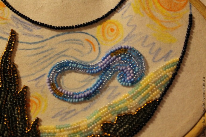 ​Создаем колье из бисера "Звездная Ночь": часть 3
