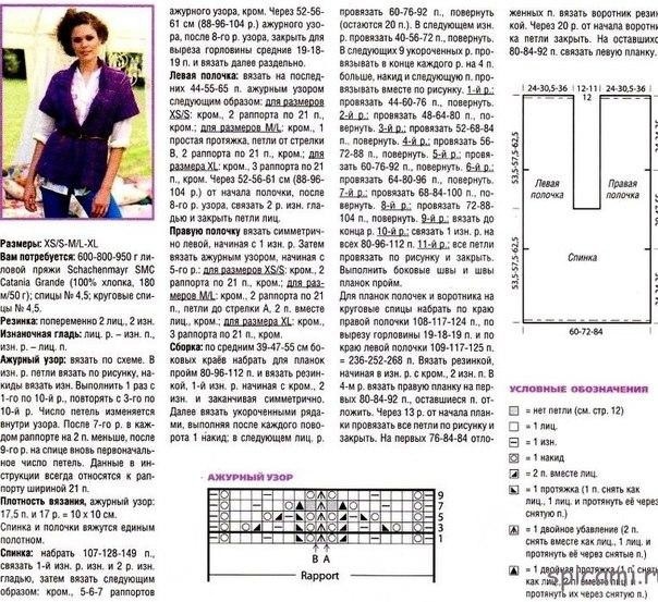 ​Жакет спицами с ажурным узором