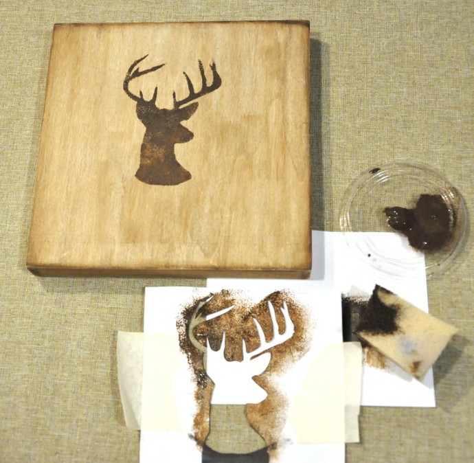 Декор шкатулки с двойной крышкой "Золотой волшебный лес": часть 4