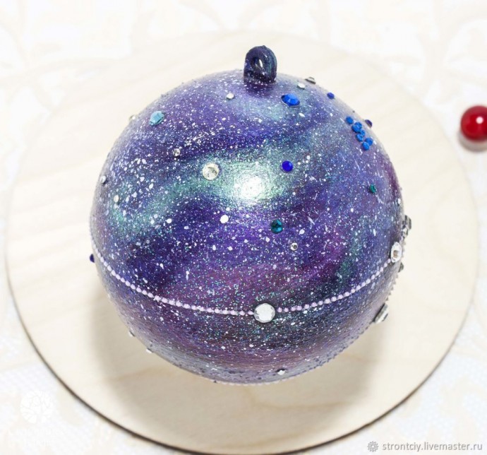 ​Декорируем елочный шар "Созвездие Тельца (Быка)": мастер-класс, часть 3