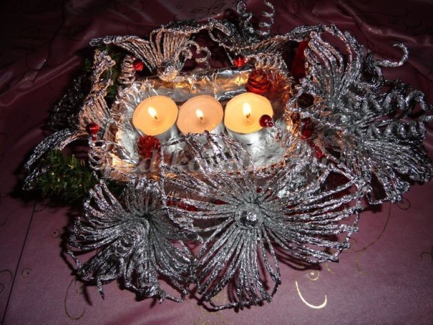 Праздничный подсвечник из фольги: часть 2