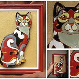 Кошка из солёного теста в стиле De Rosa/Rinconada