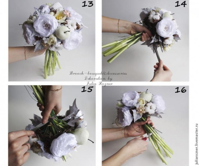 ​Мастерим свадебный букет: часть 3