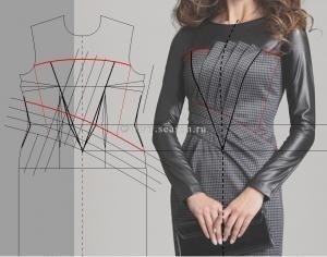 Моделирование платья с диагональными складками на полочке