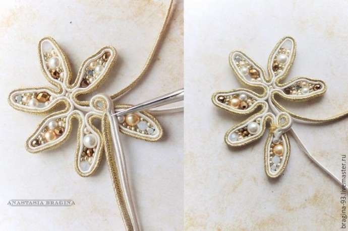 ​Создание сутажной броши "Лавры Афродиты": часть 2