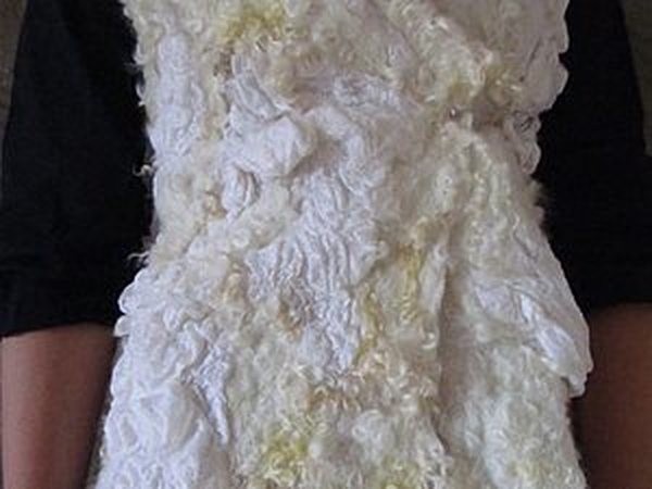 Валяние жилета в стиле "Гранж": нуно-войлок + кудри, часть 1