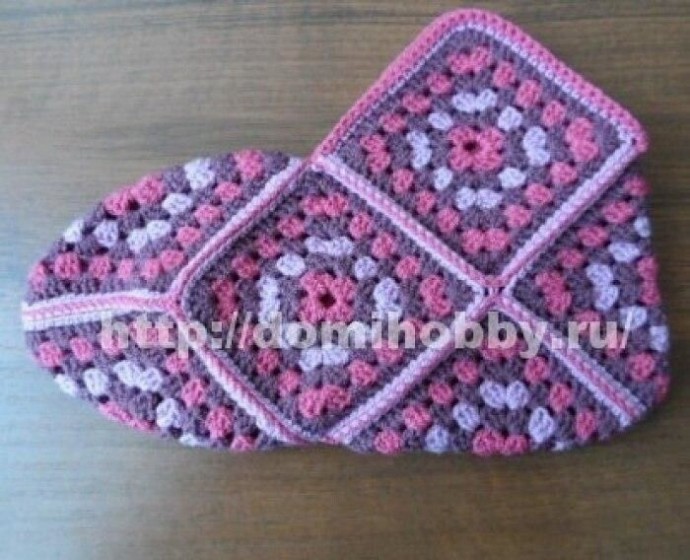 Вязание следков из квадратов