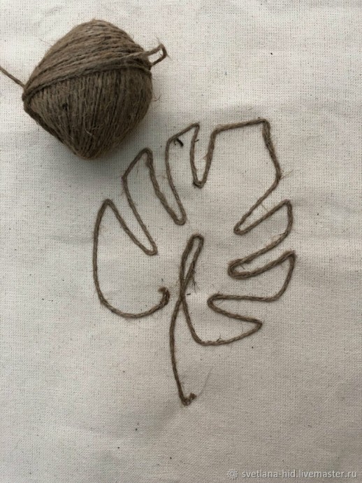 Сумка-шоппер с аппликацией из джутового шнура Сумка-шоппер с аппликацией из джутового шнура