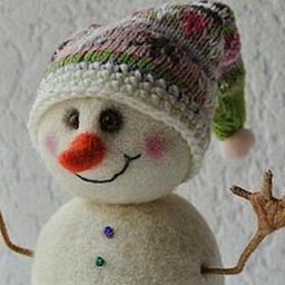 Снеговик под ёлочку в технике сухого валяния шерсти: часть 1