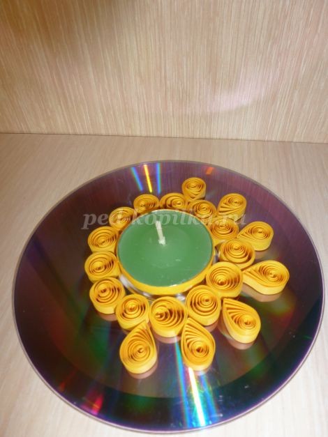 Подсвечник из диска: часть 1