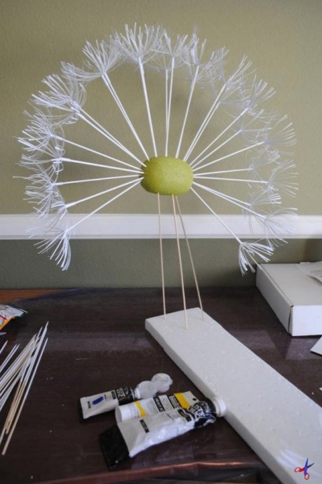 Интересный способ создания одуванчика