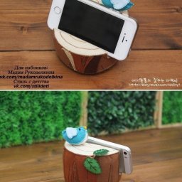 ​Мастерим оригинальную подставку-пенек для телефона