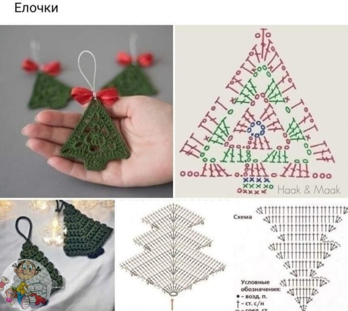 ​Вяжем ёлочки крючком