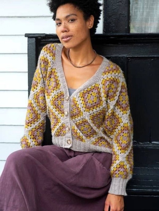 Жакет крючком из мотивов Жакет крючком из мотивов