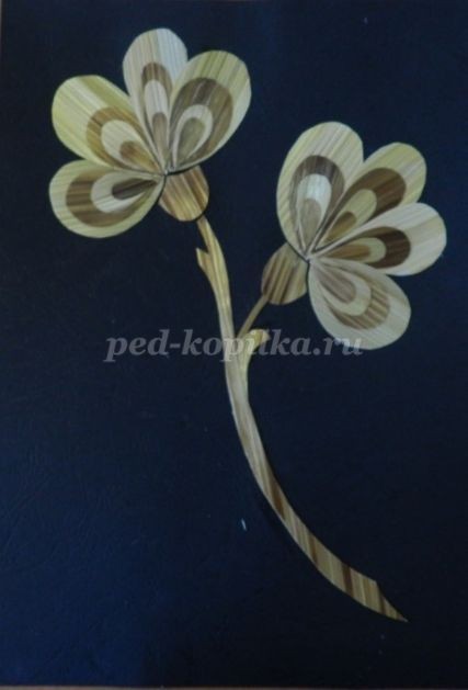 Цветочное панно из соломки: часть 2