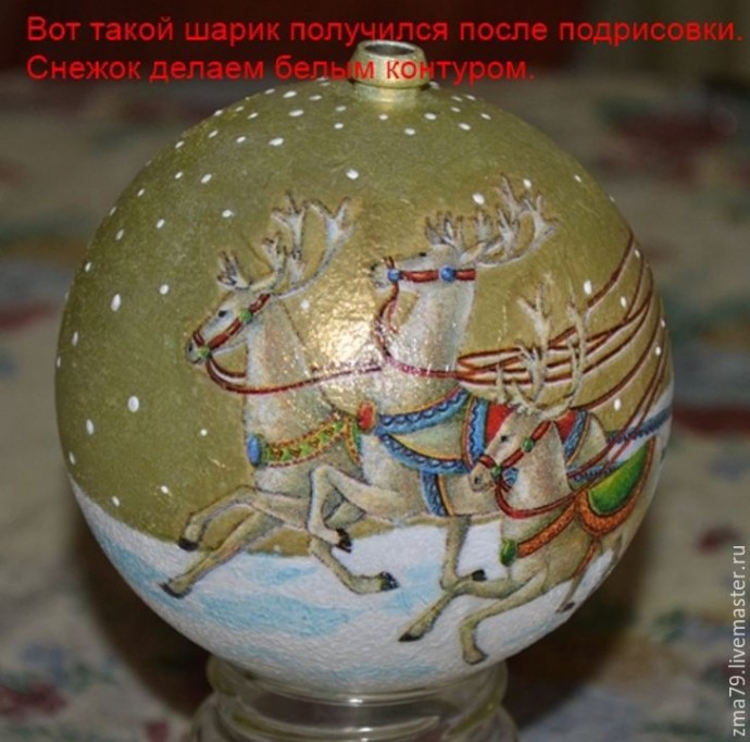 Декорируем новогодний шарик