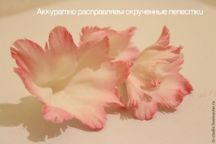 ​Изготовление гвоздики из пластичной замши: часть 2