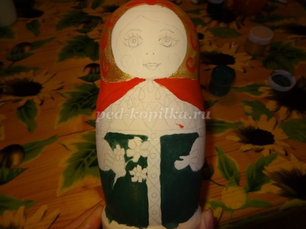 Роспись деревянной матрёшки: часть 2 Роспись деревянной матрёшки: часть 2