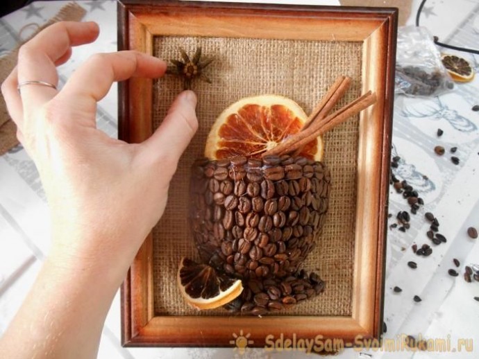 ​Панно из кофейных зерен