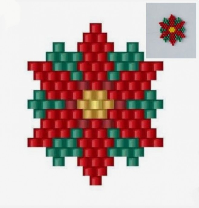 Пуансеттия из бисера