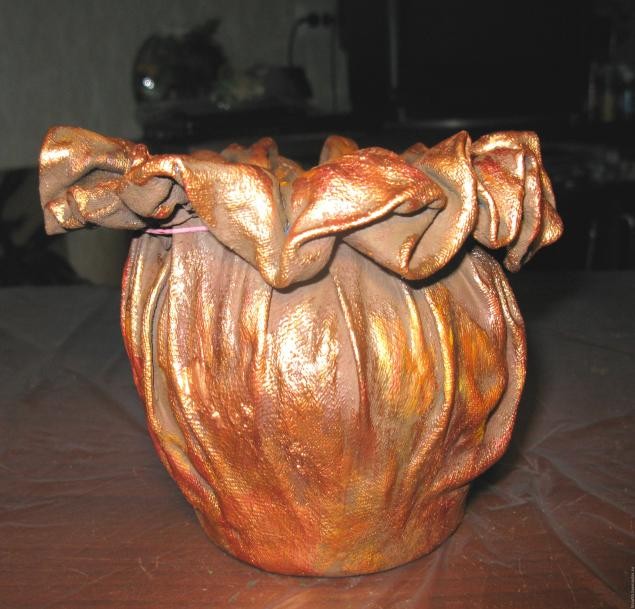 ​Кашпо-горшочек из ткани: часть 2