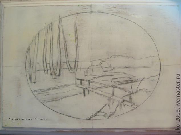 Пейзаж на шкатулке