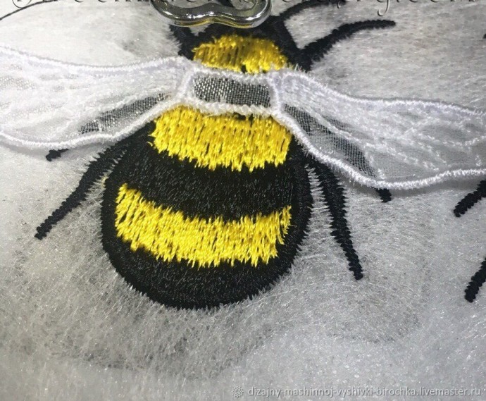 Вышивка и изготовление броши "Пчела" в технике Fsl