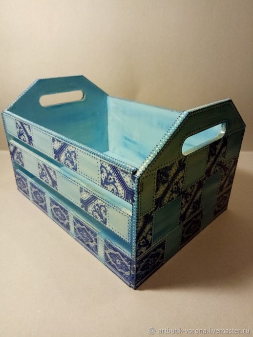 Декорируем ящики узором "Геометрия" в технике декупаж: часть 2