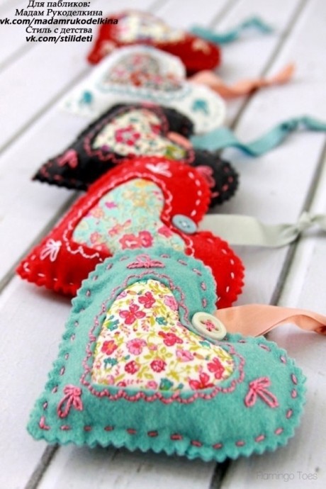 Мастерим сердечки из фетра Мастерим сердечки из фетра