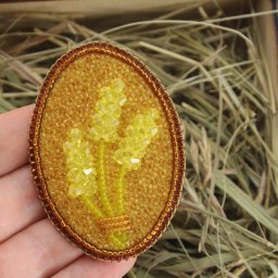 ​Вышиваем бисером брошь "Колоски": часть 3