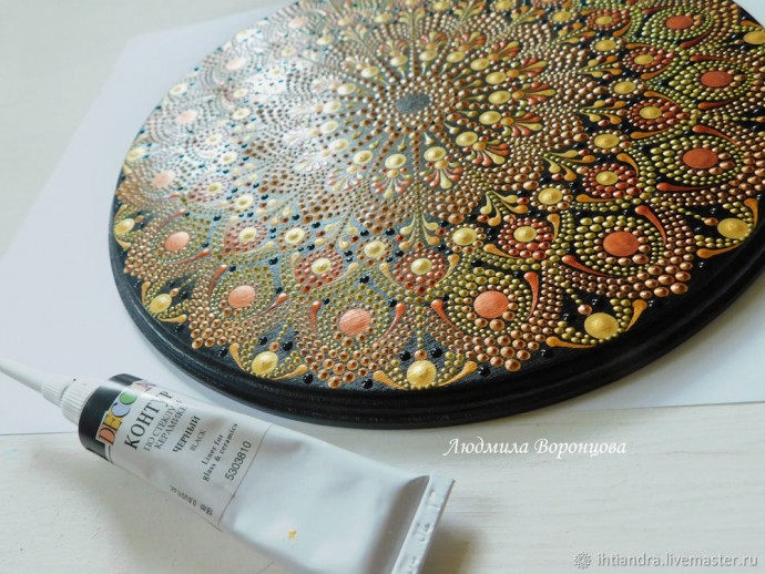 Роспись красочного панно в технике Dot-art без использования дотсов: часть 3