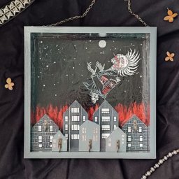 Как сделать многоуровневую ключницу с поталью и росписью: часть 4