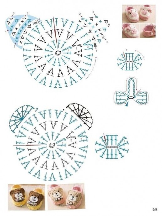 Мишки: схемы для пледа