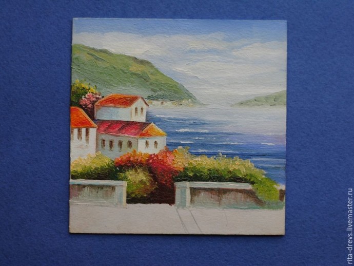 Пишем маслом миниатюру "Средиземноморье"