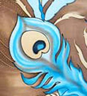 Роспись платка "Птица счастья" в технике холодного батика: часть 2