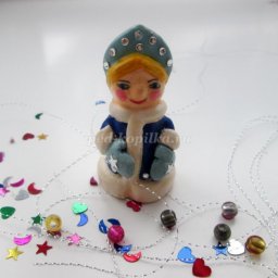 Ёлочная игрушка "Снегурочка из опилок": часть 2