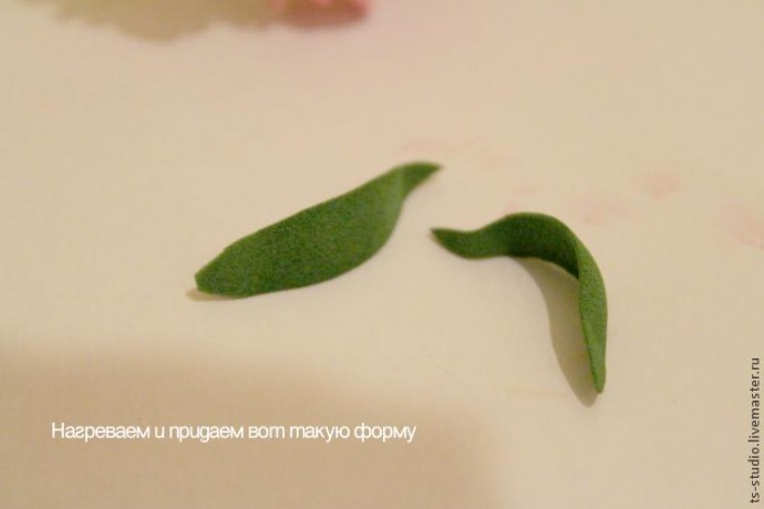 ​Изготовление гвоздики из пластичной замши: часть 3