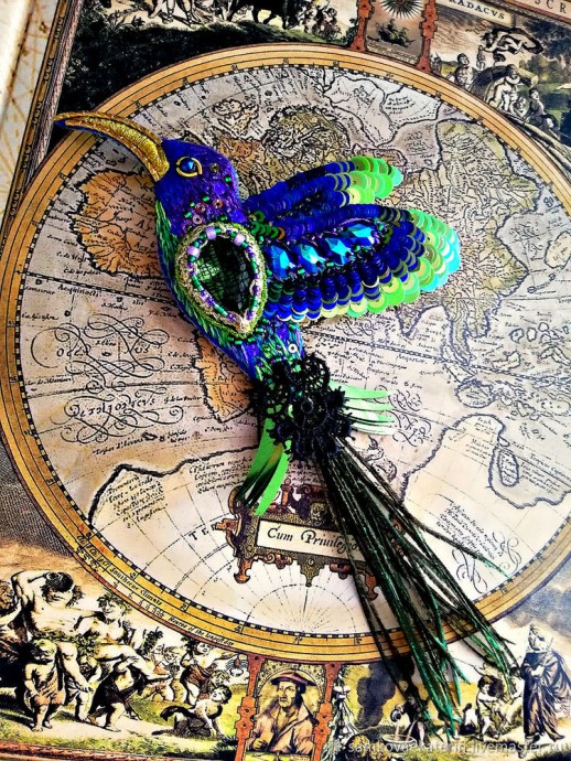 Делаем брошь "Колибри": часть 3