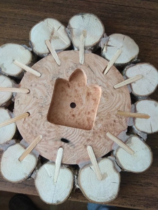 ​Делаем оригинальные деревянные часы из спилов: часть 6