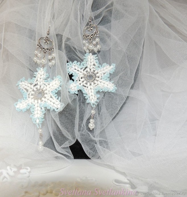 Зимний вальс из бисера и твина Зимний вальс из бисера и твина