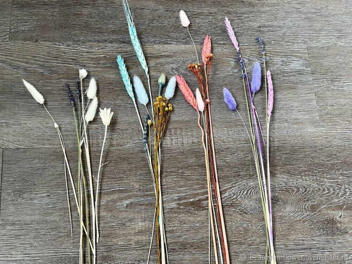 Создаём простые мини-композиции из сухоцветов