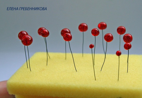 ​Красная смородина из эпоксидной смолы: часть 3