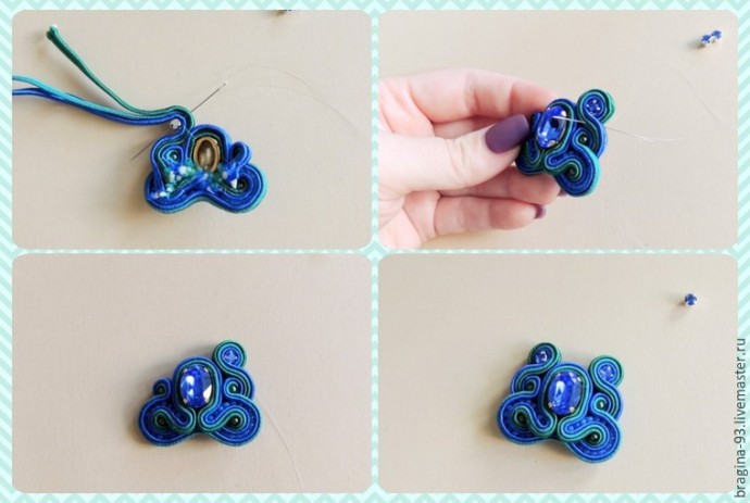 Создаем украшение "Гребень Ундины" с кристаллом Swarovski: часть 2