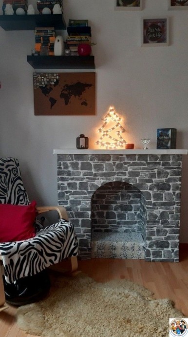 Бюджетный камин из картонной коробки