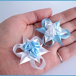 ​Крошечные розочки из атласных лент: часть 2