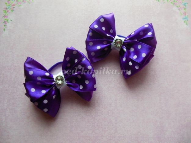 Бантики из атласной ленты: часть 3