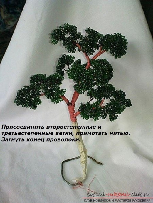 Бонсай из бисера и рубки