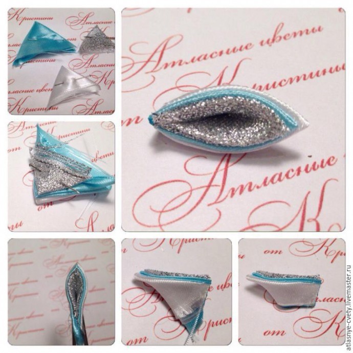 Делаем снежинку из атласной ленты в технике канзаши: часть 1